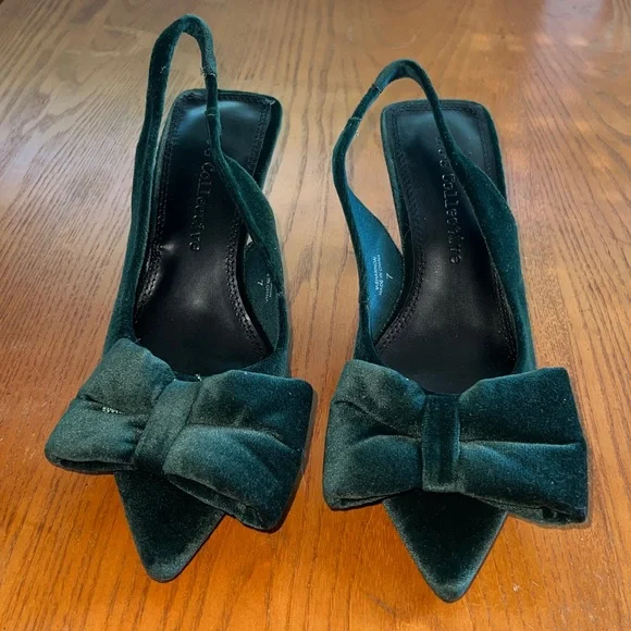 B.O.G. Collective Green Velvet Slingback Heels size 7 - Picture 3 of 8